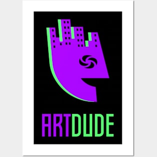 YourArtDude Logo In Purple And Lime Posters and Art